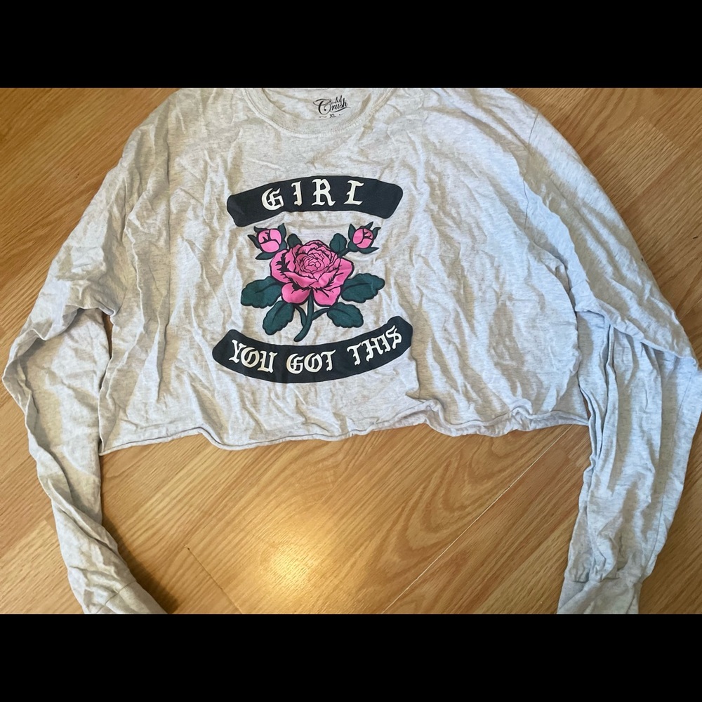'Girl you got this' small crop long sleeve
